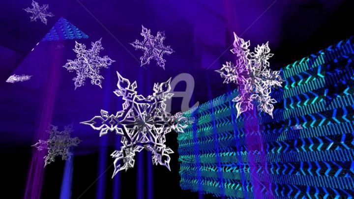 Digital Arts titled "The Snowflake Hange…" by Holly Jonson, Original Artwork, 3D Modeling