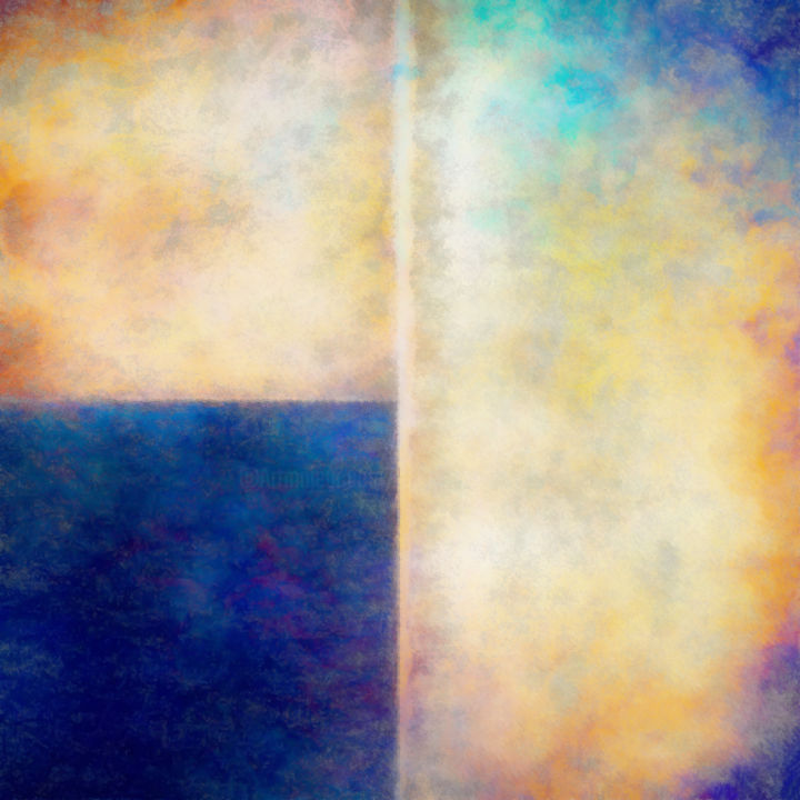 Digital Arts με τίτλο "Blue Zone" από Jon Woodhams, Αυθεντικά έργα τέχνης, Ψηφιακή ζωγραφική