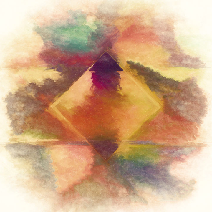 Digital Arts titled "Mountain Reverie" by Jon Woodhams, Original Artwork, Digital Painting