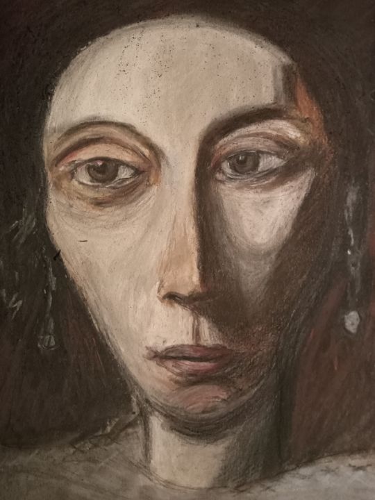 Peinture intitulée "woman" par Jora Poshytilo, Œuvre d'art originale, Pastel