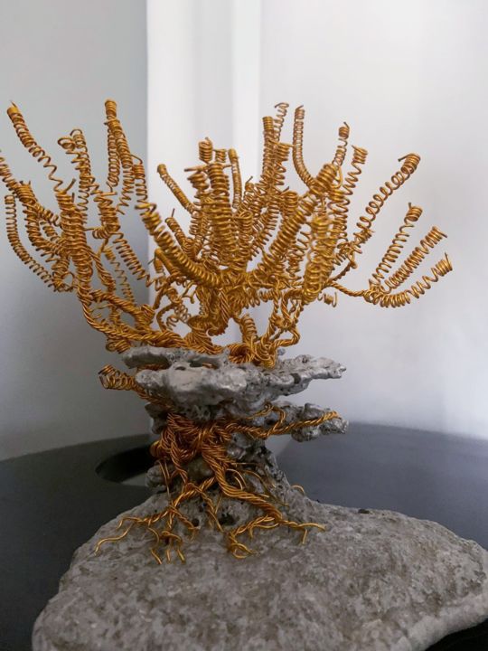Sculpture titled "A Tree with a story…" by Jordan Palm, Original Artwork, Metals