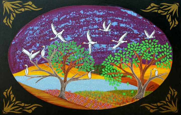 Pintura intitulada "outono-de-jordana-h…" por Jordana Hermano, Obras de arte originais, Acrílico