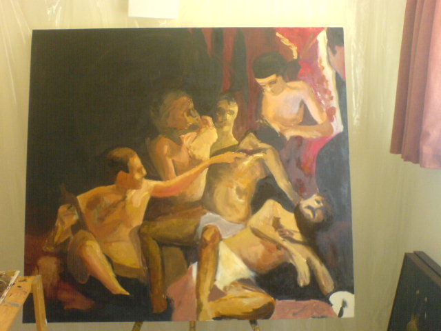 Painting titled "work in progess" by Jordan Wolff, Original Artwork