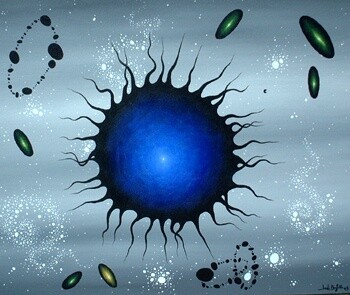 Painting titled "Astral sun" by Jordi Bofill, Original Artwork, Oil