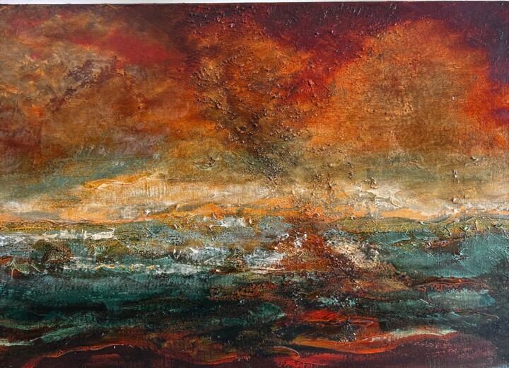 Malerei mit dem Titel "Paisatge calent" von Jordi Mimó, Original-Kunstwerk, Öl