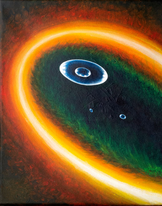 Malerei mit dem Titel "pandemic light.jpg" von Jordis T.O.Earth, Original-Kunstwerk, Acryl