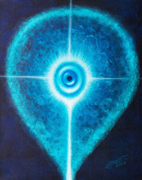 Malerei mit dem Titel "Cosmos eye.jpg" von Jordis T.O.Earth, Original-Kunstwerk, Acryl