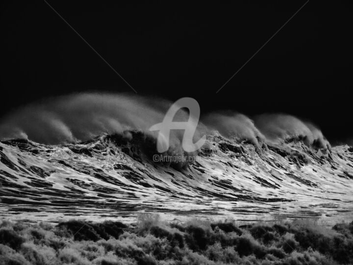 Photography titled "WAVES IN BLACK AND…" by Jorg Becker, Original Artwork, Digital Photography