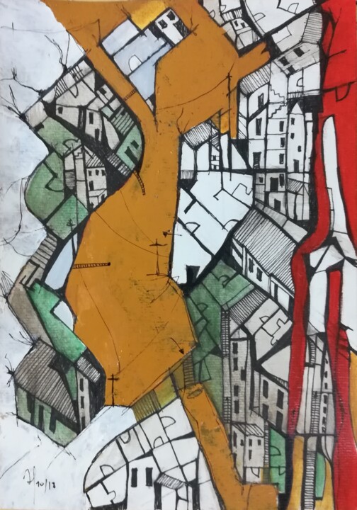 绘画 标题为“favelawalk 05” 由Jörg Johannes Pfeifer, 原创艺术品