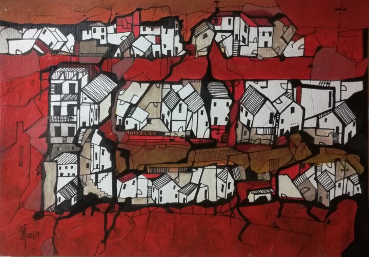 Peinture intitulée "favelawalk 08" par Jörg Johannes Pfeifer, Œuvre d'art originale