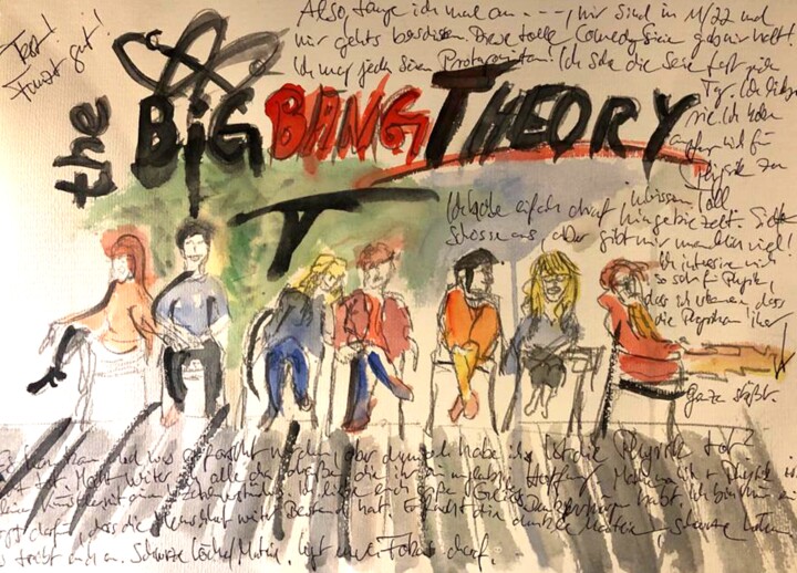 Pintura titulada "The Big Bang Theory…" por Jörg Weber, Obra de arte original, Acuarela