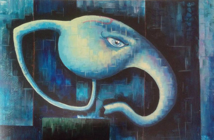 Pintura intitulada ""Ganesha eye"" por Jorge Albuquerque, Obras de arte originais, Acrílico
