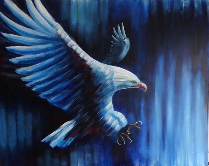 Pintura intitulada ""Eagle strike"" por Jorge Albuquerque, Obras de arte originais, Acrílico