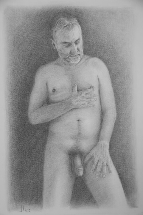 Dessin intitulée "J standind nude por…" par Jorge Bandarra, Œuvre d'art originale, Graphite