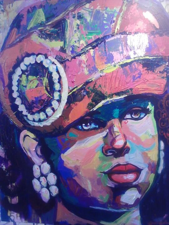 Peinture intitulée "Woman Face" par Jorge Garcia, Œuvre d'art originale, Huile