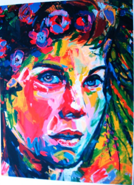 Peinture intitulée "Woman Face" par Jorge Garcia, Œuvre d'art originale, Huile