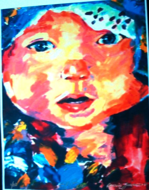 Peinture intitulée "Child Face" par Jorge Garcia, Œuvre d'art originale, Huile