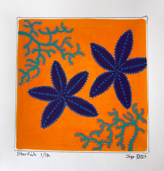 Painting titled "Starfish 1/12" by Jorge Gonzalez, Original Artwork, Acrylic