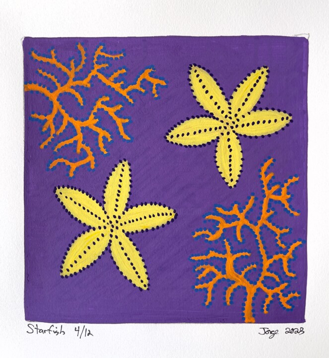 Painting titled "Starfish 4/12" by Jorge Gonzalez, Original Artwork, Acrylic