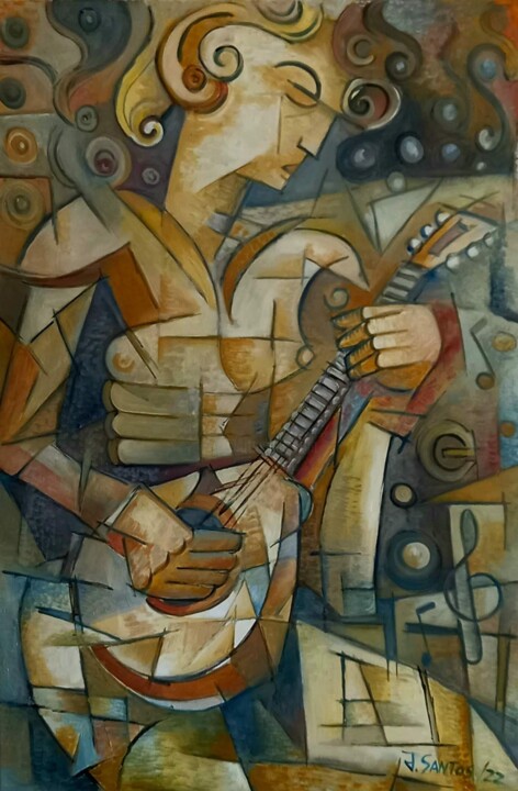 Peinture intitulée "Rapariga com bandol…" par Jorge Manuel Santos, Œuvre d'art originale, Huile Monté sur Châssis en bois