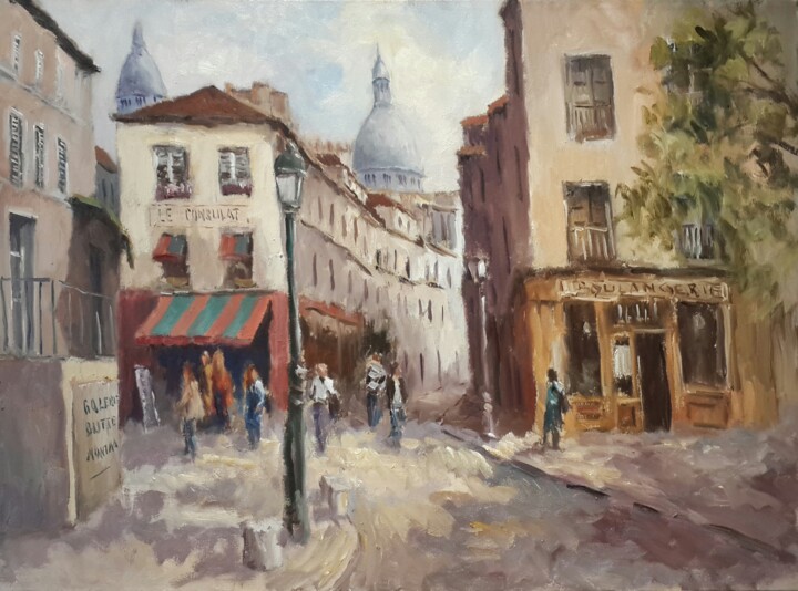 Картина под названием "Montmartre" - Jorge Pizzanelli, Подлинное произведение искусства, Масло