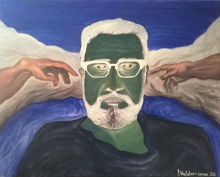 Painting titled "Autorretrato" by Jorge Valderrama, Original Artwork, Oil