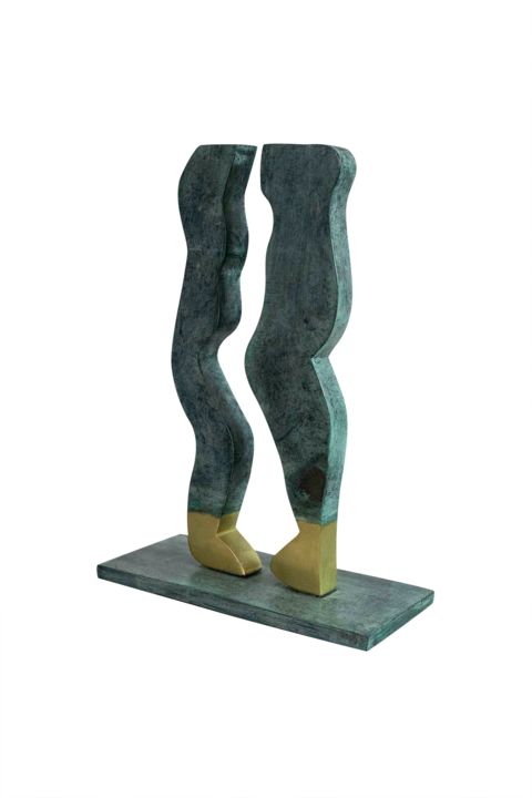 Sculpture titled "Almost (Quase)" by Jorge Braga, Original Artwork, Metals