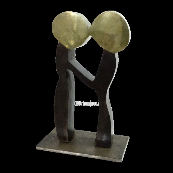 Sculpture titled "Kiss (Beijo)" by Jorge Braga, Original Artwork, Metals