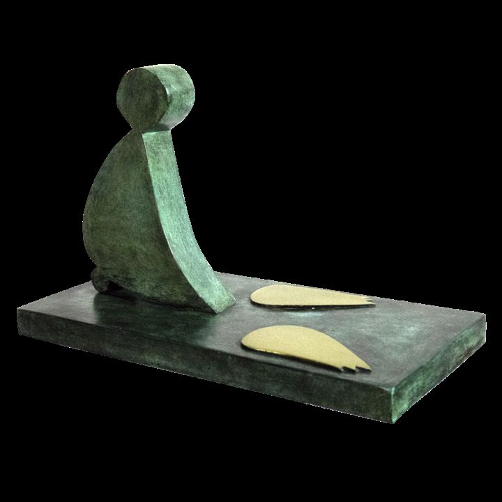 Sculpture titled "Anjo na terra" by Jorge Braga, Original Artwork