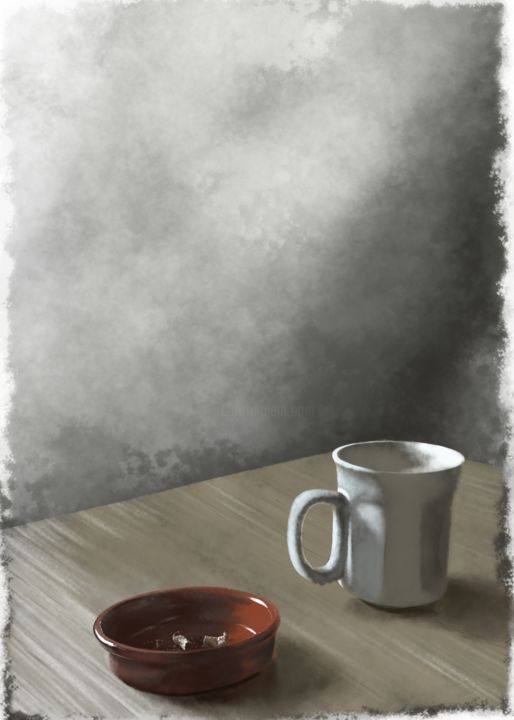 Digital Arts titled "Le café" by Jorge Costa Bravo, Original Artwork, Digital Painting