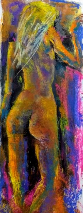 Painting titled "Ensaio" by Jorge Ferreira, Original Artwork, Pastel