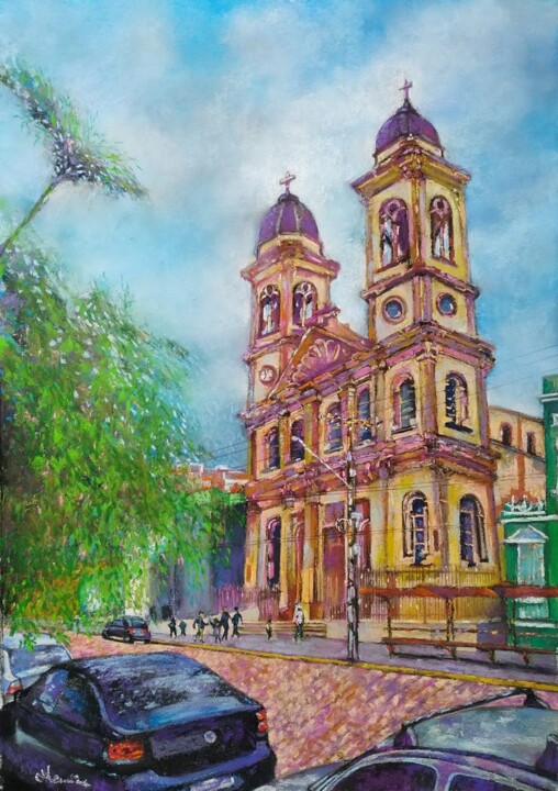 Painting titled "Catedral Metropolit…" by Jorge Ferreira, Original Artwork, Pastel