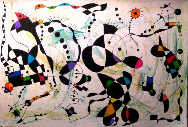 Dessin intitulée "Equilíbrio em sonho" par Jorge Malvii, Œuvre d'art originale, Aquarelle