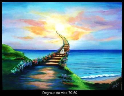 Painting titled "degraus da vida" by Jorgemiguele, Original Artwork, Other