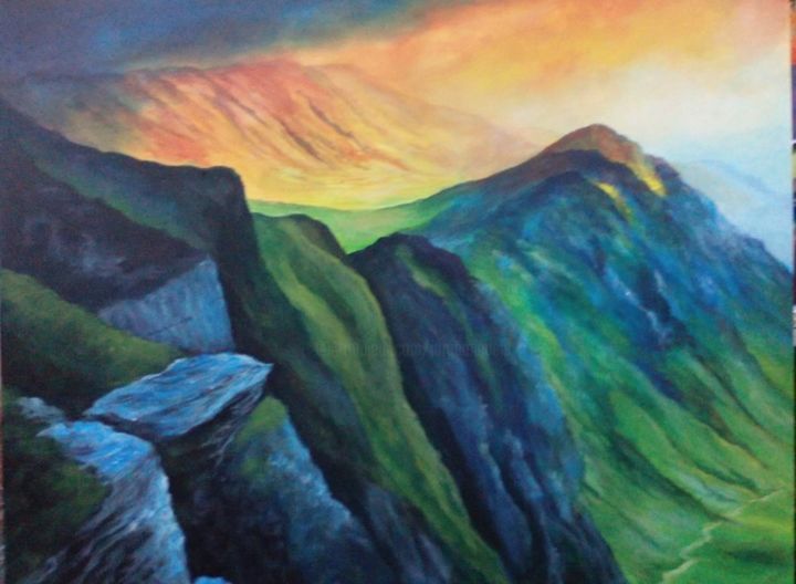 Pintura intitulada "montes" por Jorgemiguele, Obras de arte originais, Acrílico