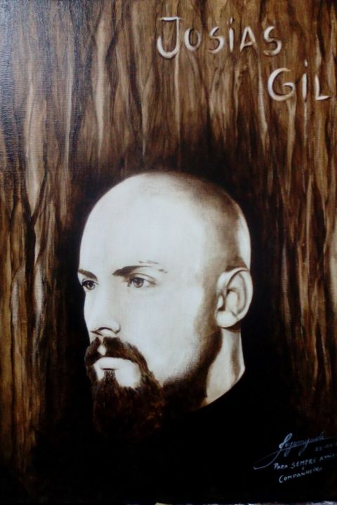 Painting titled "retrato-Josias Gil" by Jorgemiguele, Original Artwork, Acrylic