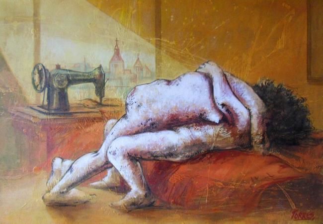 Peinture intitulée "Serie Erotismo" par Maestro Torres, Œuvre d'art originale, Huile