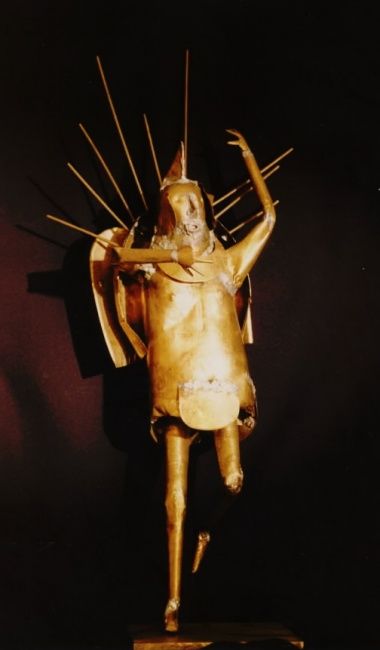 Sculpture titled "Arcangel" by Jorge Velarde, Original Artwork, Metals