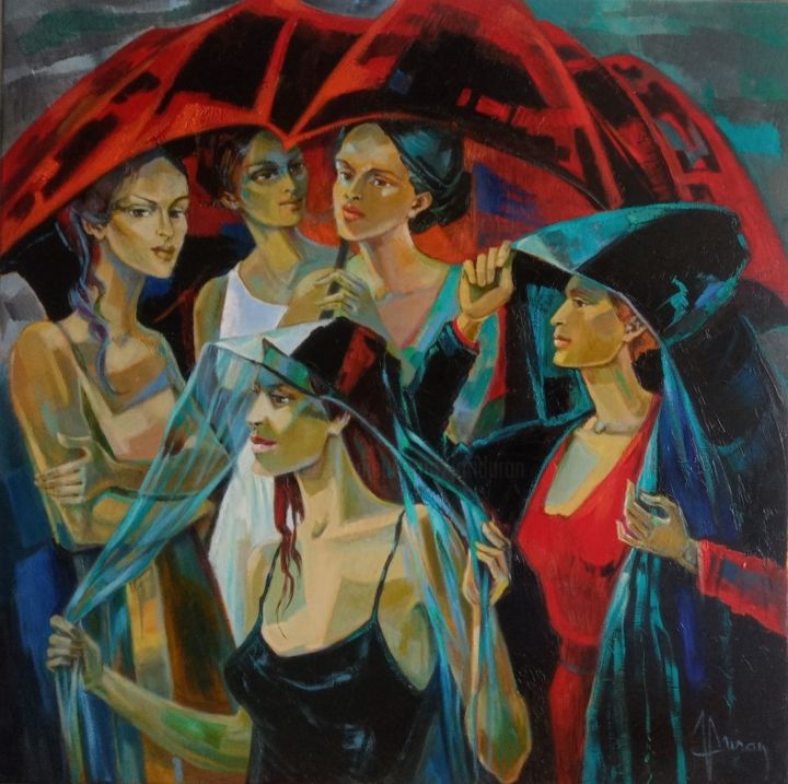 Pintura titulada "L'orage imprévu" por Jori Duran, Obra de arte original, Oleo