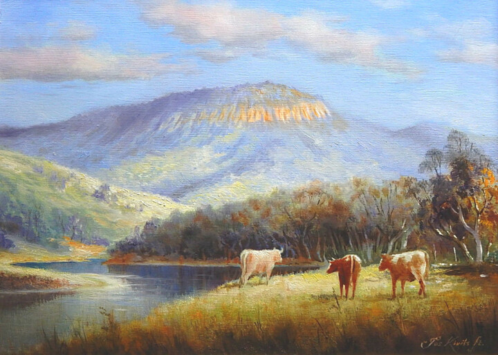 Pintura intitulada ""Scenic Rim Rural P…" por Jos Kivits, Obras de arte originais, Óleo