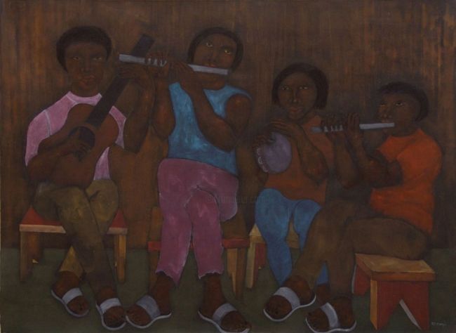 Pittura intitolato "Samba da Minha Terra" da Josafá Neves, Opera d'arte originale, Olio