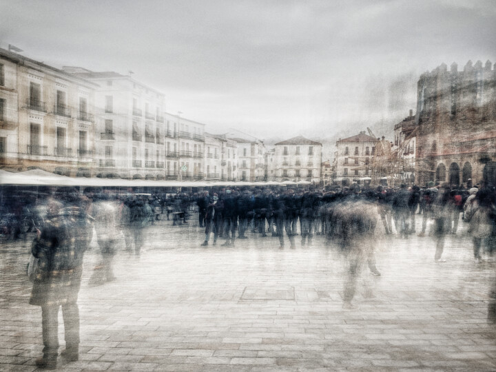 Photographie intitulée "Plaza muy Mayor" par José Antonio Muñoz, Œuvre d'art originale, Light Painting