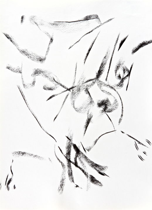 Disegno intitolato "tableau-n-23-fusain…" da José Bosch, Opera d'arte originale, Carbone