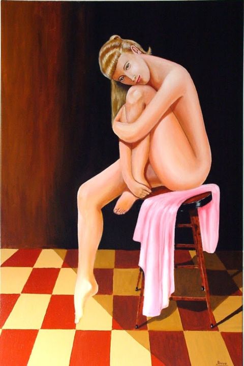 Painting titled "nu" by José Bravo Rosa, Original Artwork, Acrylic