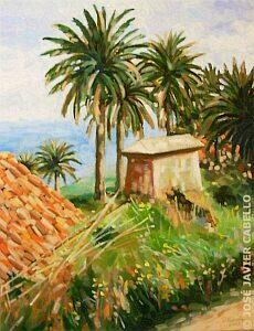 Peinture intitulée "Camino a Tamadite" par José Cabello, Œuvre d'art originale, Huile