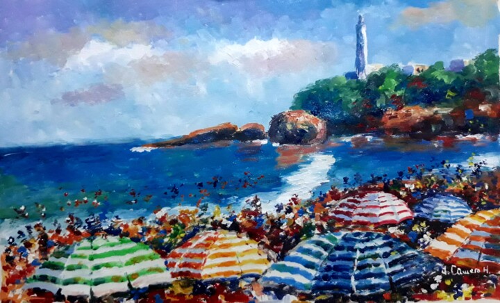 Картина под названием "Biarritz. Francia.…" - Jose Camero Hernandez, Подлинное произведение искусства, Акрил