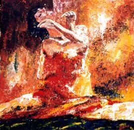 Peinture intitulée "hommage à pietragal…" par José Cano, Œuvre d'art originale, Huile