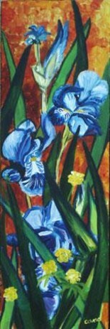 Peinture intitulée "iris 2" par José Cano, Œuvre d'art originale, Huile