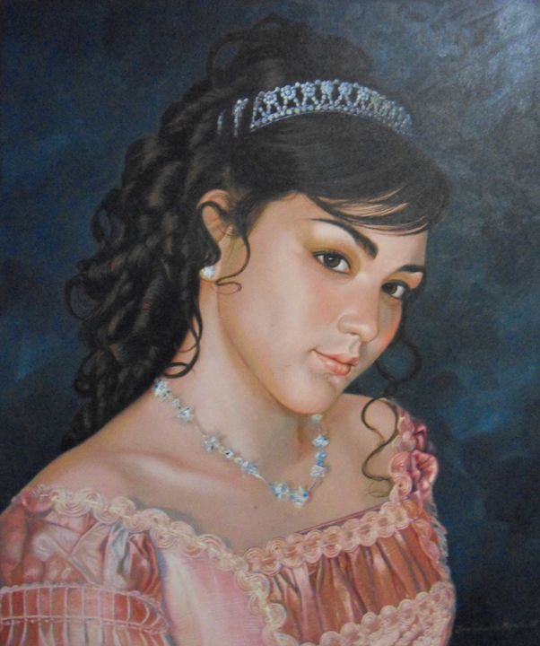 Fotografia intitolato "La Sobrina" da José Espinoza Moraila Pintor Mexicano, Opera d'arte originale
