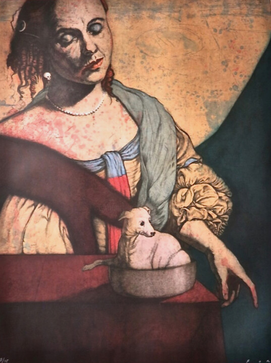 Incisioni, stampe intitolato "Main Course" da Jose Fors, Opera d'arte originale, Acquaforte